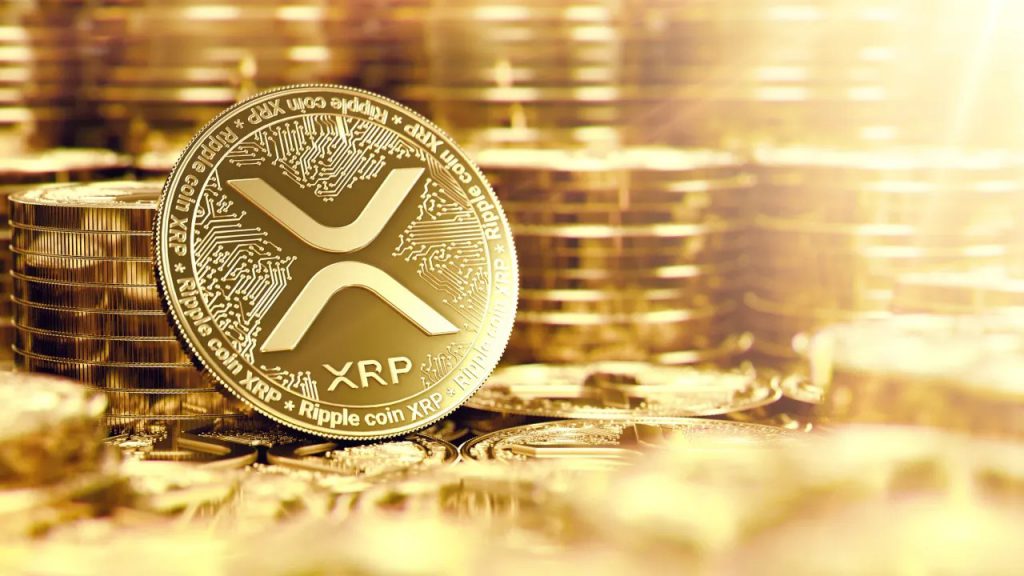 Ripple xrp goldene Münzstapel